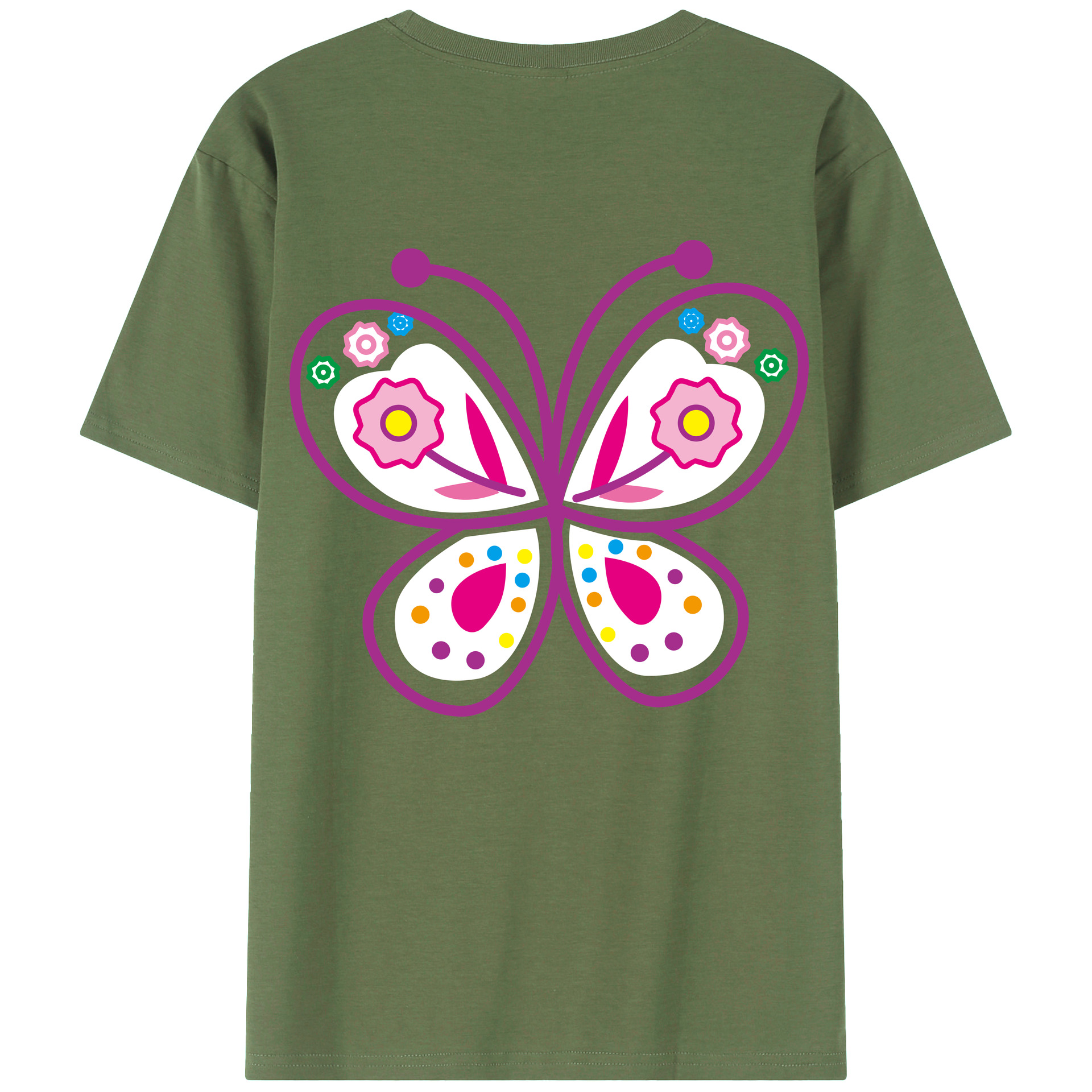 （画像用） Hello Kitty ハローキティ 綿100％ メンズ半袖Tシャツ（バックプリント） 通気性